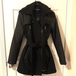 Kenneth Cole belted wool trench coat